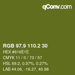 カラーコード: RGB 97.9 110.2 30 | qconv.com