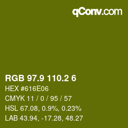 カラーコード: RGB 97.9 110.2 6 | qconv.com