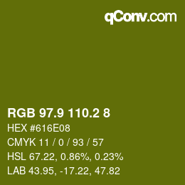 カラーコード: RGB 97.9 110.2 8 | qconv.com