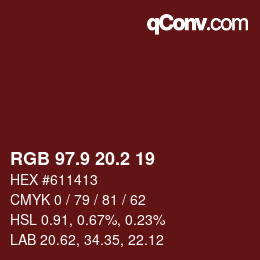 Color code: RGB 97.9 20.2 19 | qconv.com