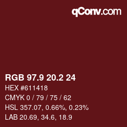 Color code: RGB 97.9 20.2 24 | qconv.com
