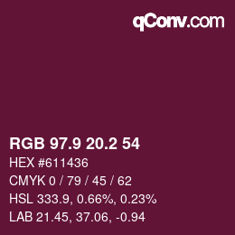 Color code: RGB 97.9 20.2 54 | qconv.com