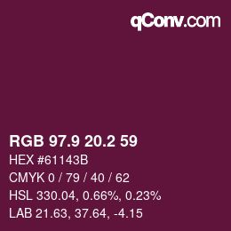 Color code: RGB 97.9 20.2 59 | qconv.com