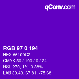 Color code: RGB 97 0 194 | qconv.com