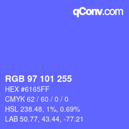 Color code: RGB 97 101 255 | qconv.com