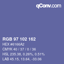 Color code: RGB 97 102 162 | qconv.com