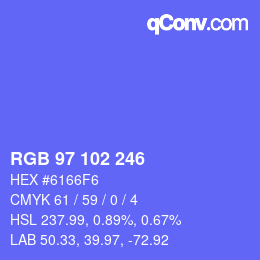 Color code: RGB 97 102 246 | qconv.com