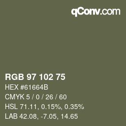 カラーコード: RGB 97 102 75 | qconv.com