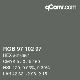 Color code: RGB 97 102 97 | qconv.com