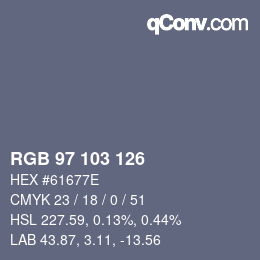 カラーコード: RGB 97 103 126 | qconv.com