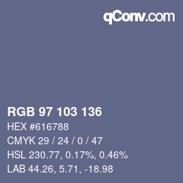 カラーコード: RGB 97 103 136 | qconv.com