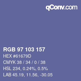 カラーコード: RGB 97 103 157 | qconv.com