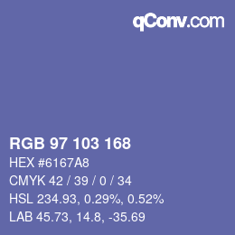 カラーコード: RGB 97 103 168 | qconv.com