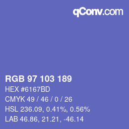 颜色代码: RGB 97 103 189 | qconv.com