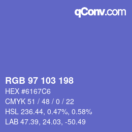 Color code: RGB 97 103 198 | qconv.com