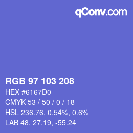 Color code: RGB 97 103 208 | qconv.com