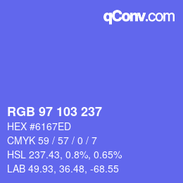カラーコード: RGB 97 103 237 | qconv.com