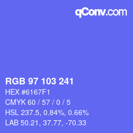 カラーコード: RGB 97 103 241 | qconv.com