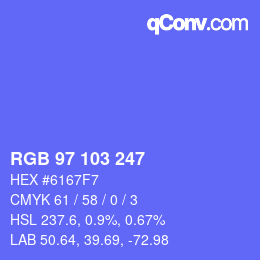 Color code: RGB 97 103 247 | qconv.com