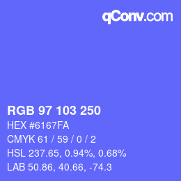 Color code: RGB 97 103 250 | qconv.com