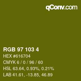 カラーコード: RGB 97 103 4 | qconv.com