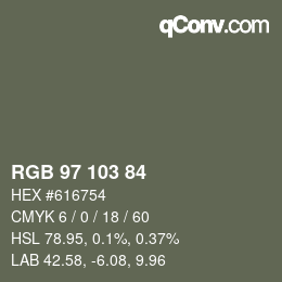 Color code: RGB 97 103 84 | qconv.com