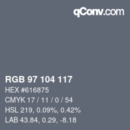 Código de color: RGB 97 104 117 | qconv.com