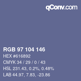 Color code: RGB 97 104 146 | qconv.com