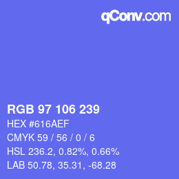 Color code: RGB 97 106 239 | qconv.com