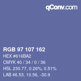 Farbcode: RGB 97 107 162 | qconv.com