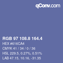 カラーコード: RGB 97 108.8 164.4 | qconv.com