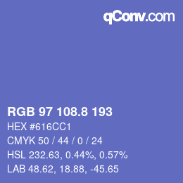 Color code: RGB 97 108.8 193 | qconv.com