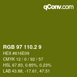 カラーコード: RGB 97 110.2 9 | qconv.com