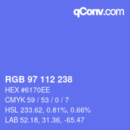 Color code: RGB 97 112 238 | qconv.com