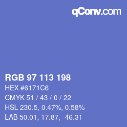 Color code: RGB 97 113 198 | qconv.com