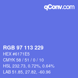 颜色代码: RGB 97 113 229 | qconv.com