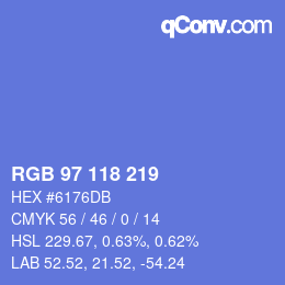 Color code: RGB 97 118 219 | qconv.com