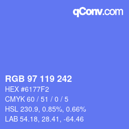 カラーコード: RGB 97 119 242 | qconv.com
