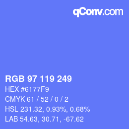 Color code: RGB 97 119 249 | qconv.com