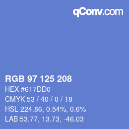 Color code: RGB 97 125 208 | qconv.com