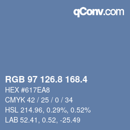 カラーコード: RGB 97 126.8 168.4 | qconv.com