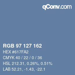Color code: RGB 97 127 162 | qconv.com