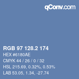 カラーコード: RGB 97 128.2 174 | qconv.com