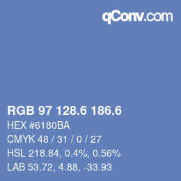 カラーコード: RGB 97 128.6 186.6 | qconv.com