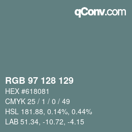カラーコード: RGB 97 128 129 | qconv.com
