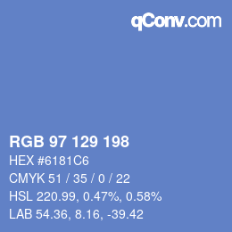 Farbcode: RGB 97 129 198 | qconv.com
