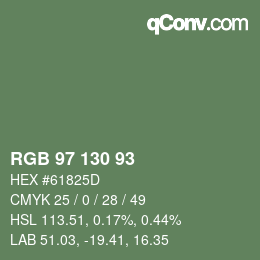 Farbcode: RGB 97 130 93 | qconv.com