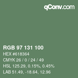 Color code: RGB 97 131 100 | qconv.com