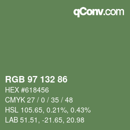 カラーコード: RGB 97 132 86 | qconv.com