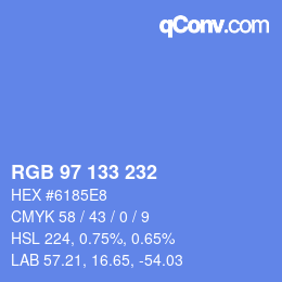Color code: RGB 97 133 232 | qconv.com